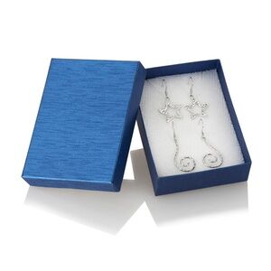 Sterling Silver Star and Swirl Drop Earrings Set